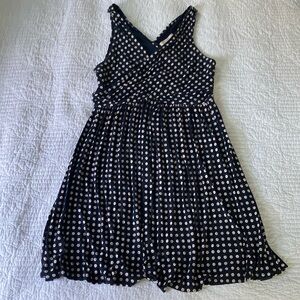 LOFT Navy Patterned Dress, Women’s Medium